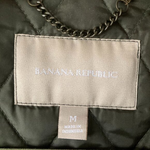 Banana Republic Quilted Vest, Olive Green, Size M - Picture 6 of 10